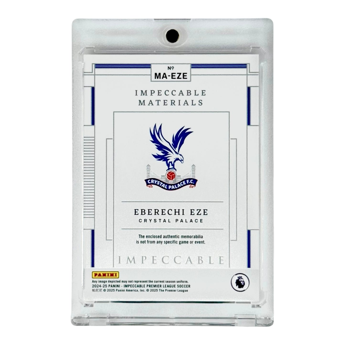 Eberechi Eze 2024-25 Impeccable Premier League Soccer Patch 01/10 #MA-EZE