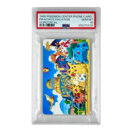 Pikachu's Vacation 1998 Pokemon Center Phone Card Horizontal PSA 10