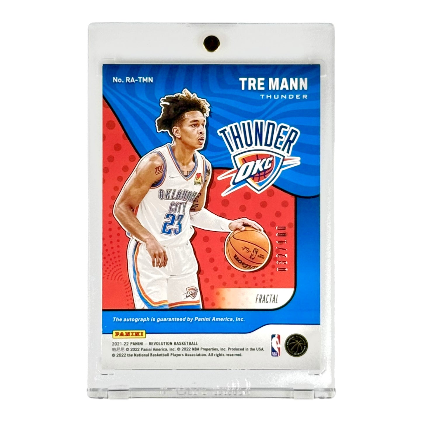 Tre Mann 2021-22 Revolution Auto Rookie RC 032/100 #RA-TWN