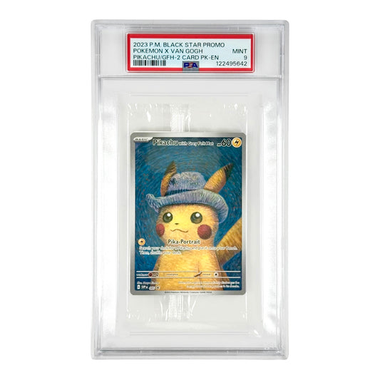 Grey Felt Hat Pikachu 2023 Pokemon English Van Gogh Promo #085 Sealed Pack PSA 9
