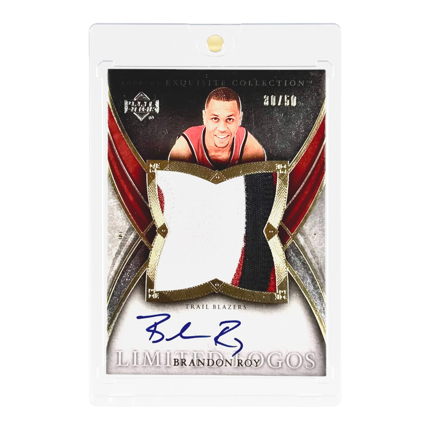 Brandon Roy 2007 Upper Deck Exquisite Collection 30/50 Patch Auto #LL-RO