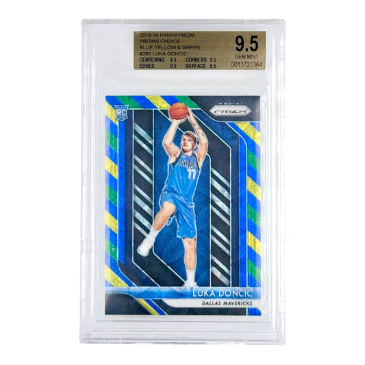 Luka Doncic 2018-19 Panini Prizm Choice Blue Yellow Green Rookie RC #280 BGS 9.5