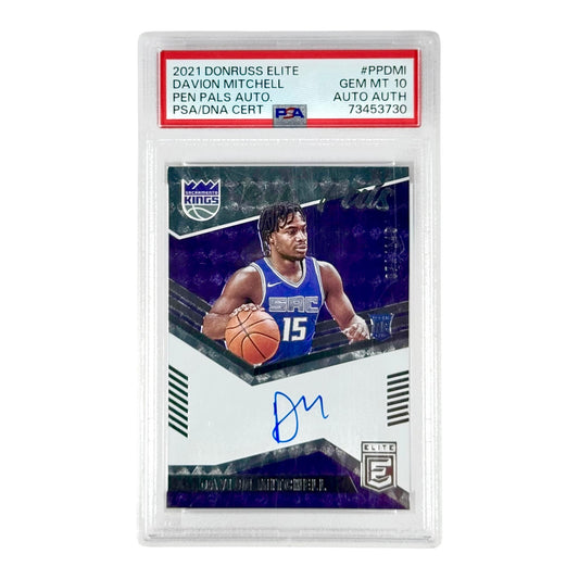Davion Mitchell 2021 Donruss Elite Auto 071/149 Rookie RC #PPDMI PSA 10
