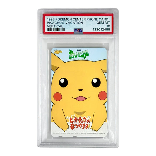 Pikachu's Vacation 1998 Pokemon Center Phone Card Vertical PSA 10