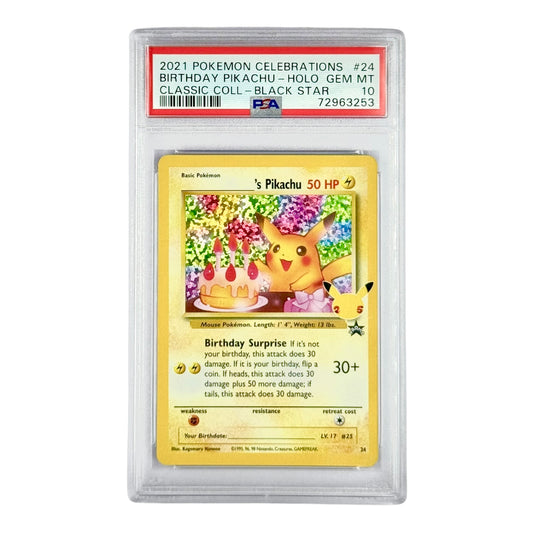 Pikachu 2021 Pokemon English 25th Anniversary Birthday Edition Promo #24 PSA 10