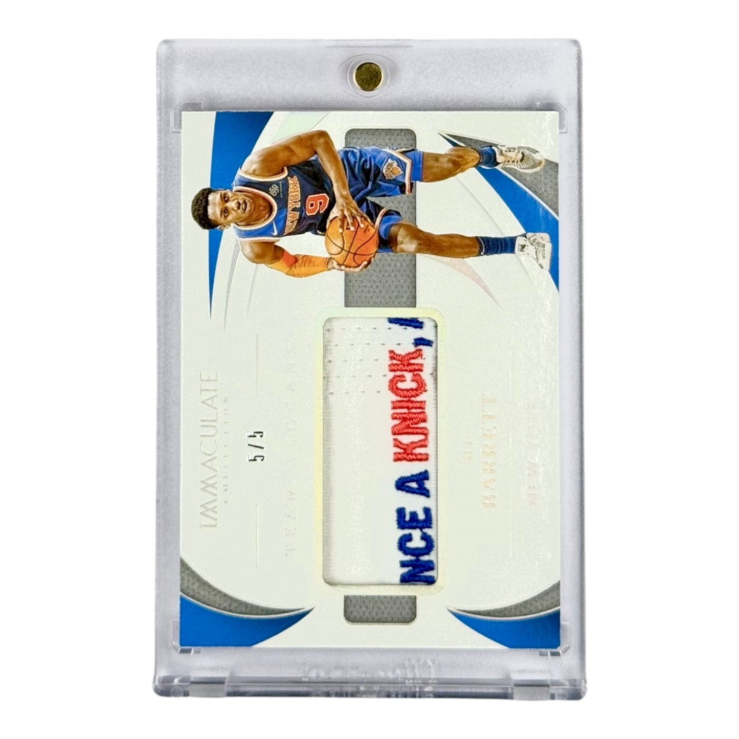 RJ Barrett 2020-21 Panini Immaculate Team Slogans Patch 5/5 #TS-RJB