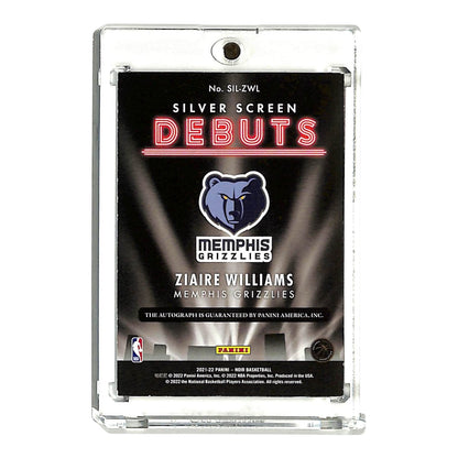 Ziaire Williams 2021-22 Noir Silver Screen Debuts Auto 98/99 Rookie RC #SIL-ZWL