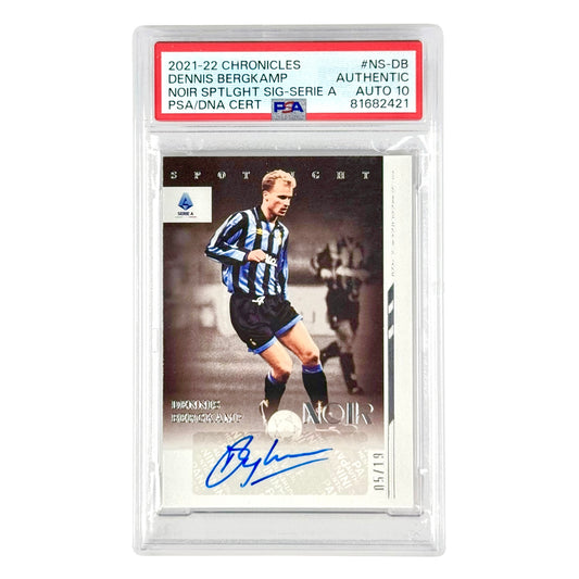 Dennis Bergkamp 2021-22 Chronicles Noir Spotlight Serie A Auto 05/19 #NS-DB PSA Auto 10