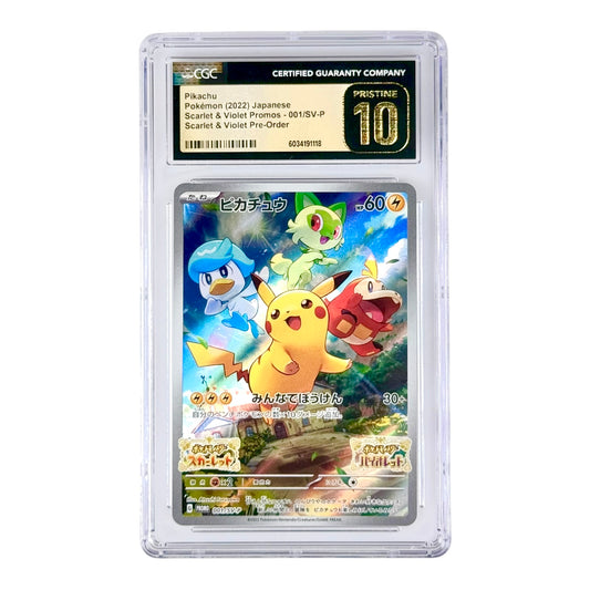 Pikachu 2022 Pokemon Japanese Scarlet & Violet Pre Order Promo #001 CGC Pristine 10