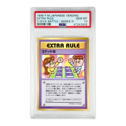 1998 Pokemon Japanese Vending Extra Rule 3 Deck Battle Series III PSA 10
