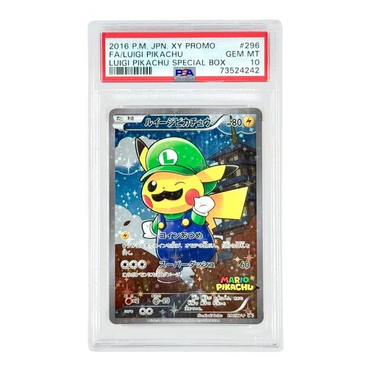 Luigi Pikachu 2016 Pokemon Japanese XY Special Box Promo #296 PSA 10