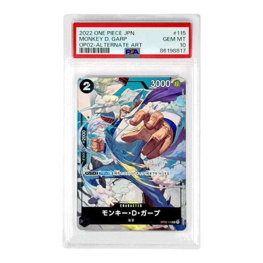 Monkey D. Garp 2022 One Piece Japanese OP02 Alternate Art #115 PSA 10