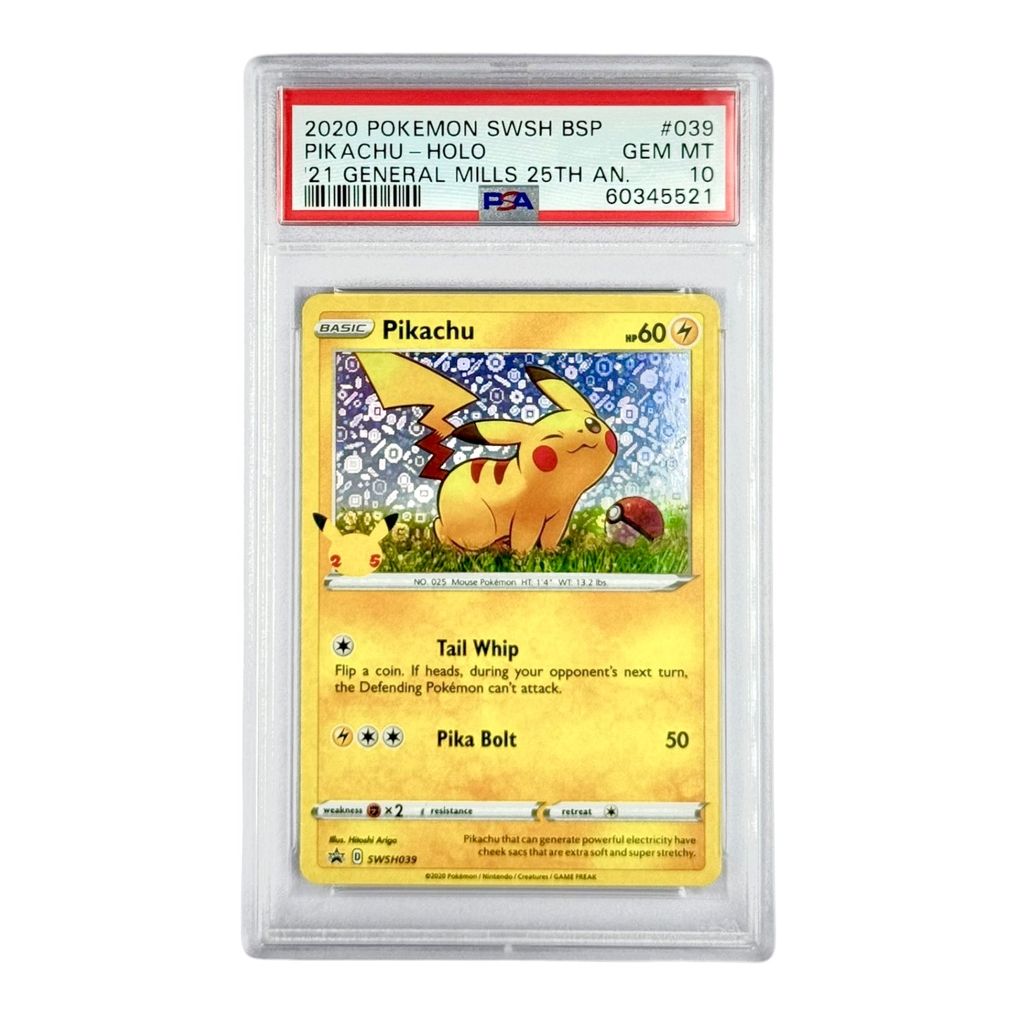 Pikachu 2020 Pokemon English 25th Anniversary Promo #039 PSA 10