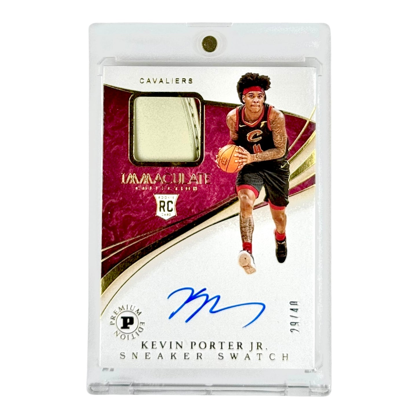 Kevin Porter Jr. 2019-20 Panini Immaculate Sneaker Swatch Auto 29/40 Rookie RC #PE-KPJ