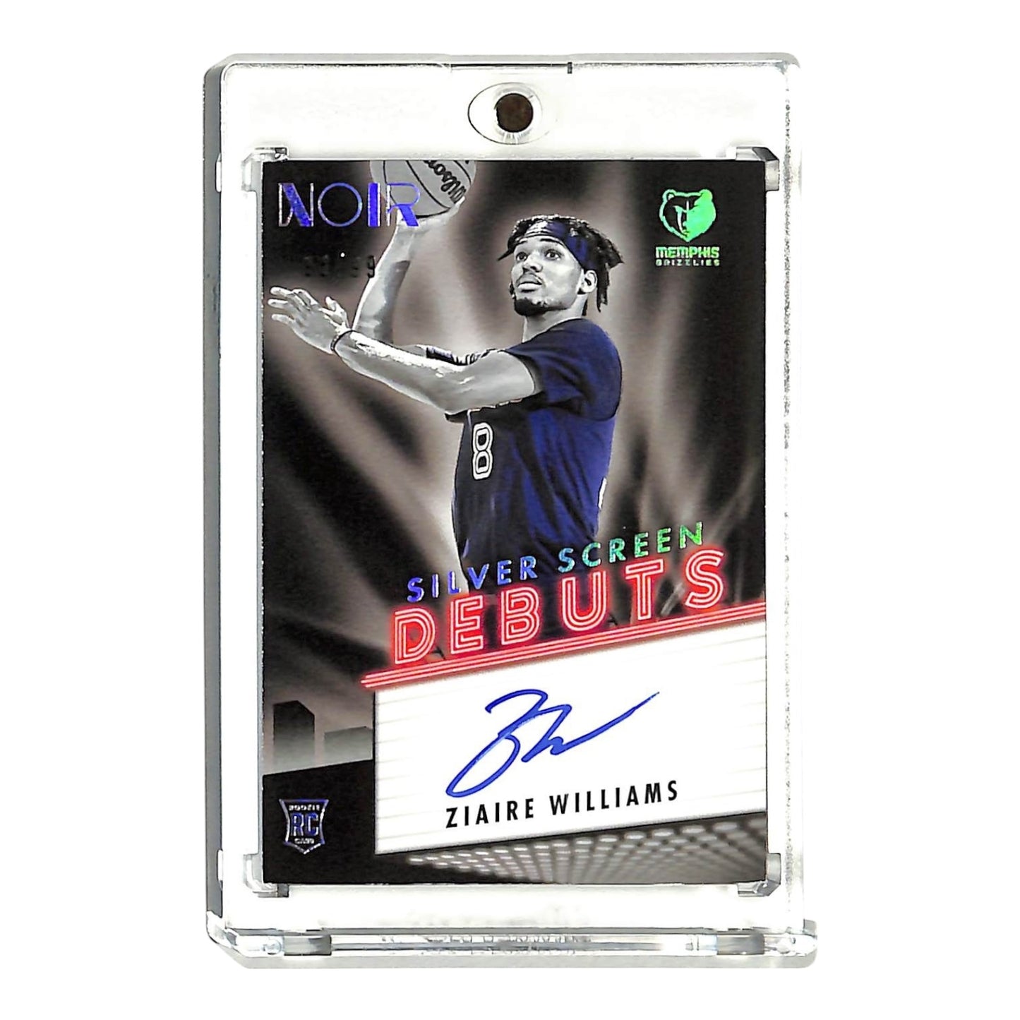 Ziaire Williams 2021-22 Noir Silver Screen Debuts Auto 98/99 Rookie RC #SIL-ZWL