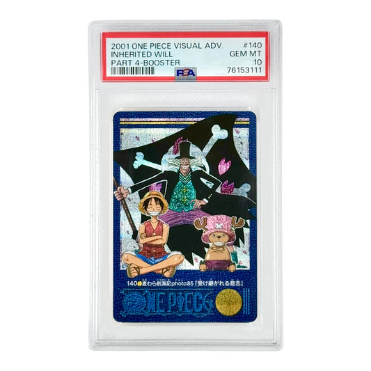 Inherited Will 2001 One Piece Japanese Bandai Carddass Visual Adventure Pt.4 Booster #140 PSA 10