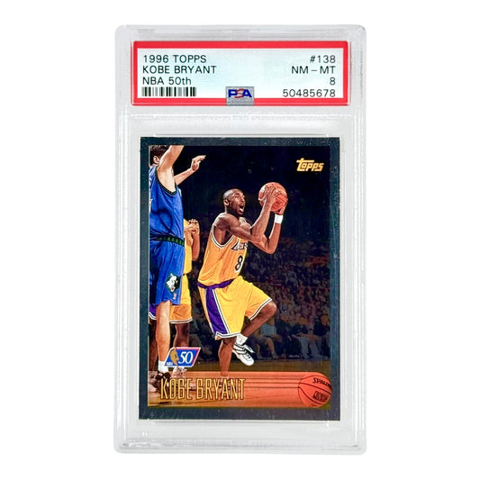 Kobe Bryant 1996 Topps NBA 50th Anniversary Rookie RC #138 PSA 8