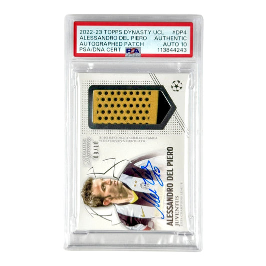 Alessandro Del Piero 2022-23 Topps Dynasty UCL Patch Auto 09/10 #DP4 PSA Auto 10