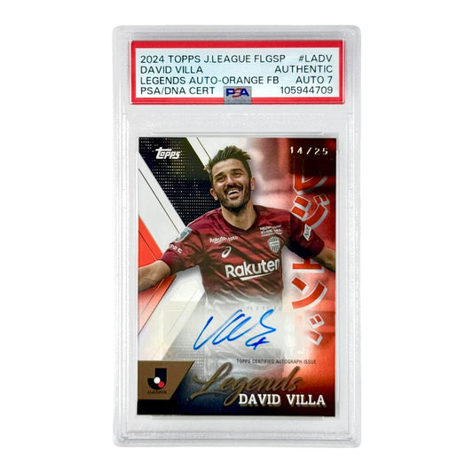 David Villa 2024 Topps J-League Flagship Legends Auto 14/25 #LADV PSA Auto 7