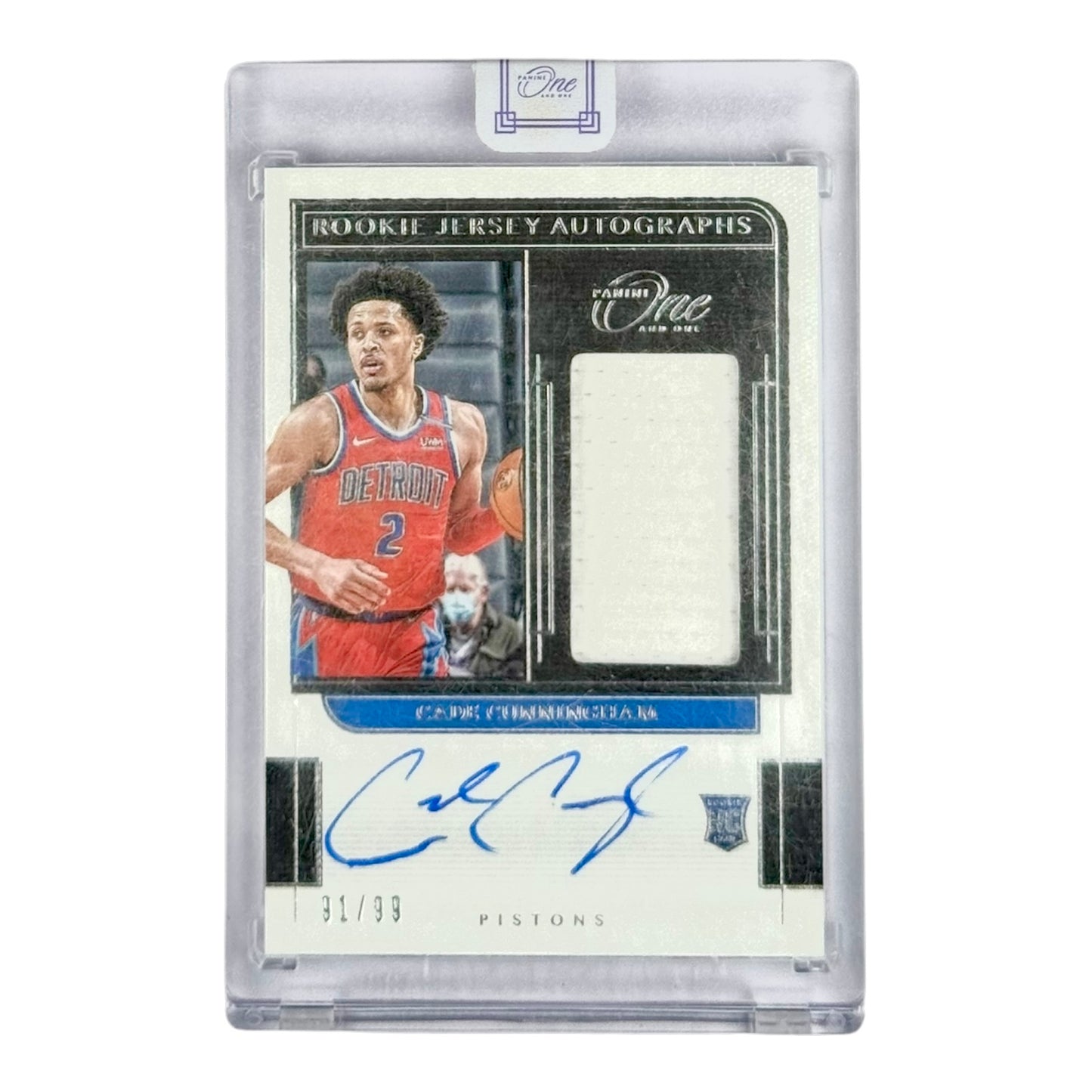 Cade Cunningham 2021-22 Panini One & One Rookie Jersey Auto RC 91/99 #RJ-CCH