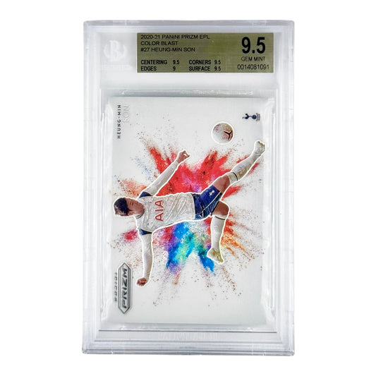 Heung Min Son 2020-21 Panini Prizm Premier League Color Blast #27 BGS 9.5