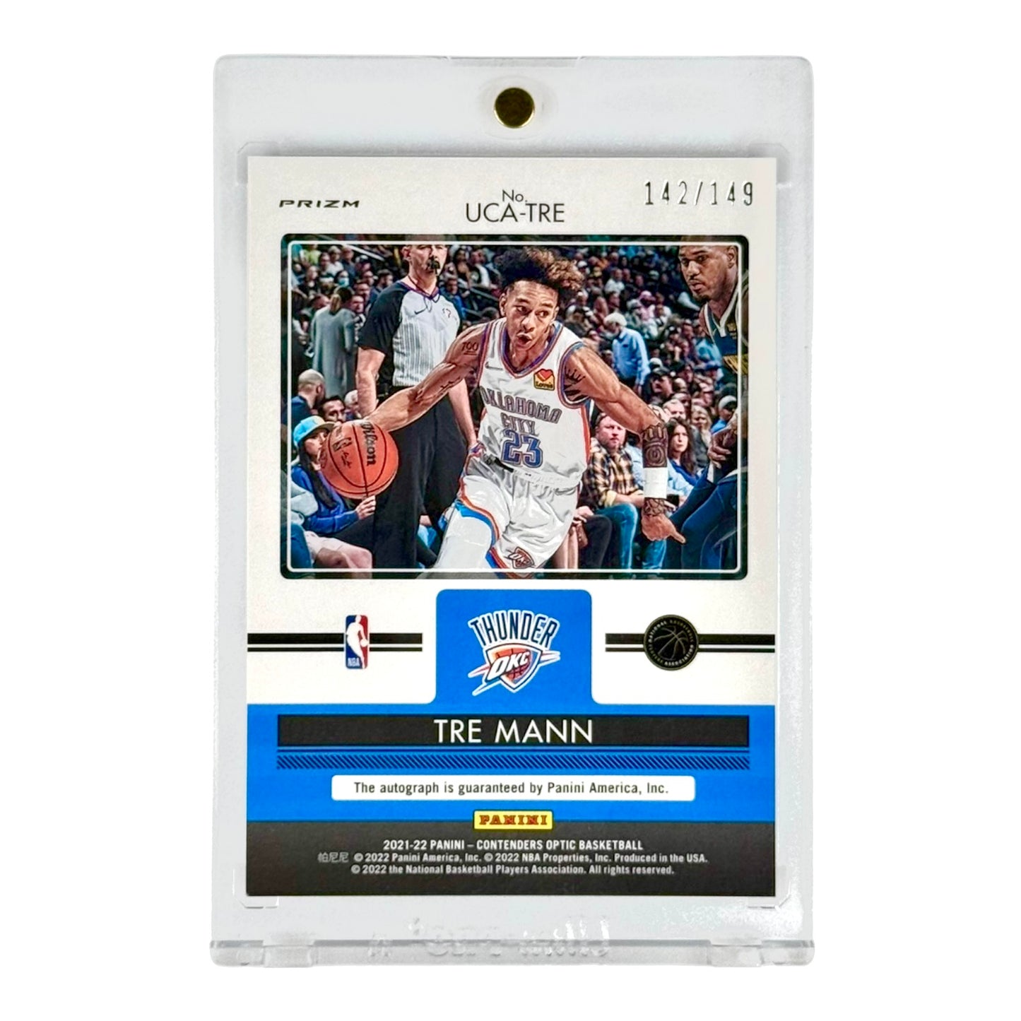 Tre Mann 2021-22 Contenders Optic Up and Coming Auto Rookie RC 142/149 #UCA-TRE