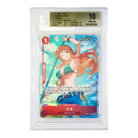 Nami 2022 One Piece Japanese OP01 Alternate Art #016 BGS Pristine 10