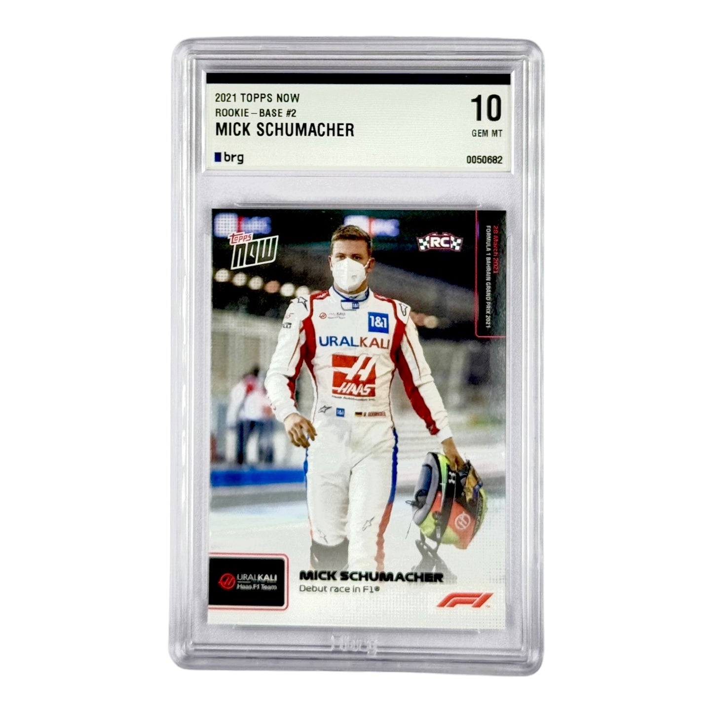 Mick Schumacher 2021-22 Topps Now Formula 1 F1 Rookie RC BRG 10