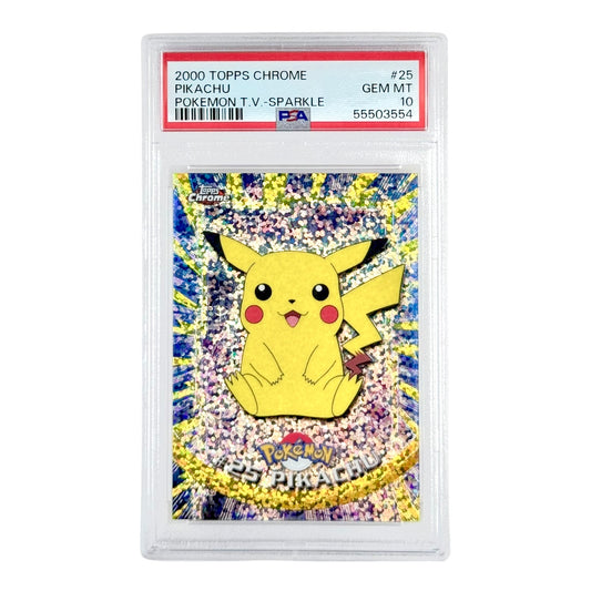 Pikachu 2000 Topos Chrome Pokemon English Sparkle #25 PSA 10