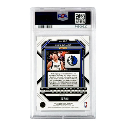 Luka Doncic 2022-23 Prizm Purple 15/99 #196 PSA 9