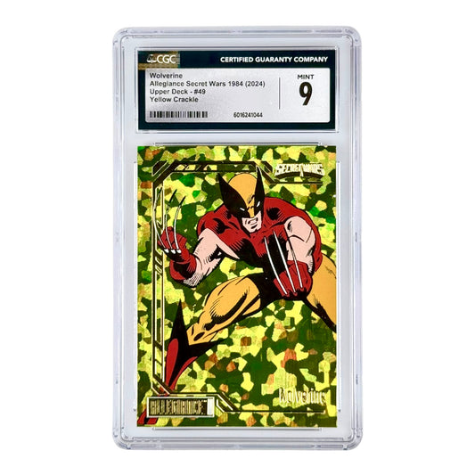 Wolverine 2024 Upper Deck Marvel Secret Wars 1984 Yellow Crackle 056/149 #49 CGC 9