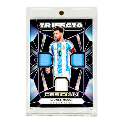 Lionel Messi 2024-25 Obsidian Trifecta Triple Jersey 07/50 #TM-LM