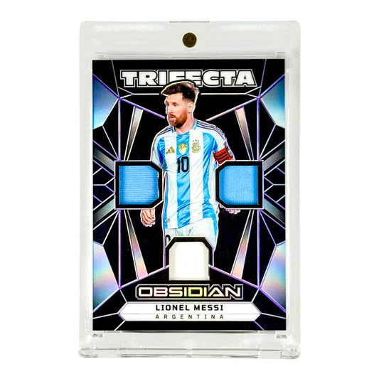 Lionel Messi 2024-25 Obsidian Trifecta Triple Jersey 07/50 #TM-LM