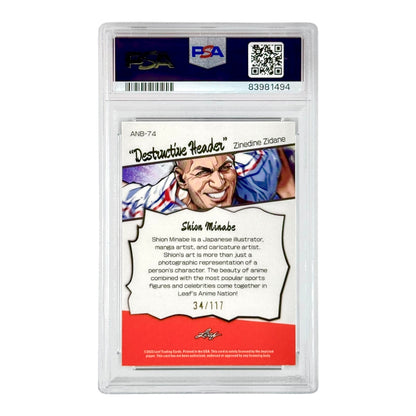 Zinedine Zidane 2023 Leaf Web Exclusives Anime Nation 34/117 #74 PSA 10