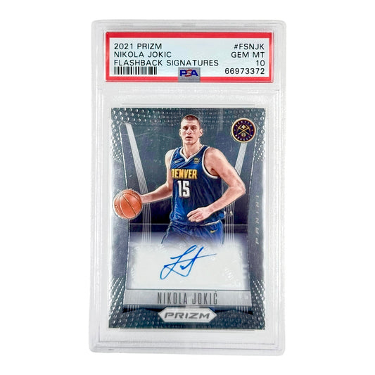 Nikola Jokic 2021-22 Panini Prizm Flashback Signatures Auto #FSNJK PSA 10