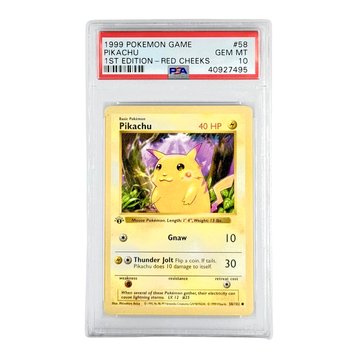 Pikachu 1999 Pokemon English 1st Edition Red Cheeks #58 PSA 10