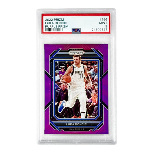 Luka Doncic 2022-23 Prizm Purple 15/99 #196 PSA 9