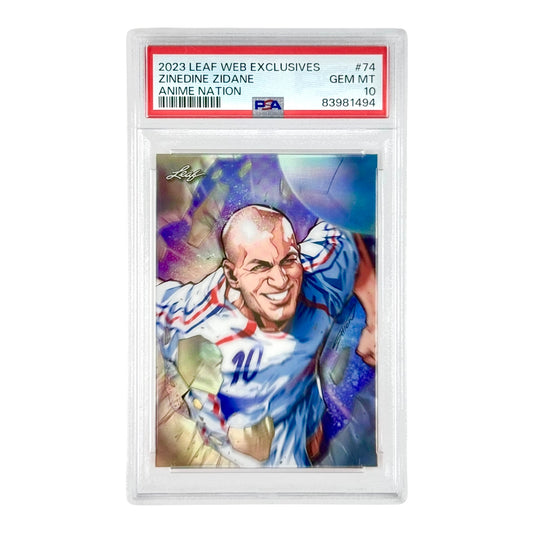 Zinedine Zidane 2023 Leaf Web Exclusives Anime Nation 34/117 #74 PSA 10