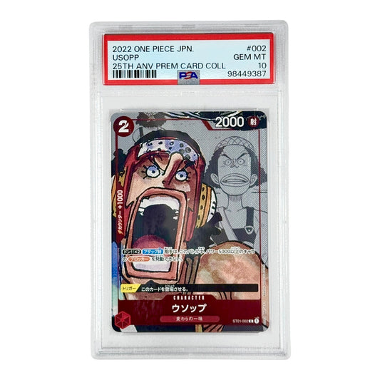 Usopp 2022 One Piece Japanese 25th Anniversary Premium Card Collection #002 PSA 10