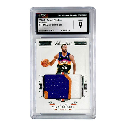 Mikal Bridges 2020-21 Flawless Game-worn Jumbo Patch 11/20 #PT-MKB CGC 9