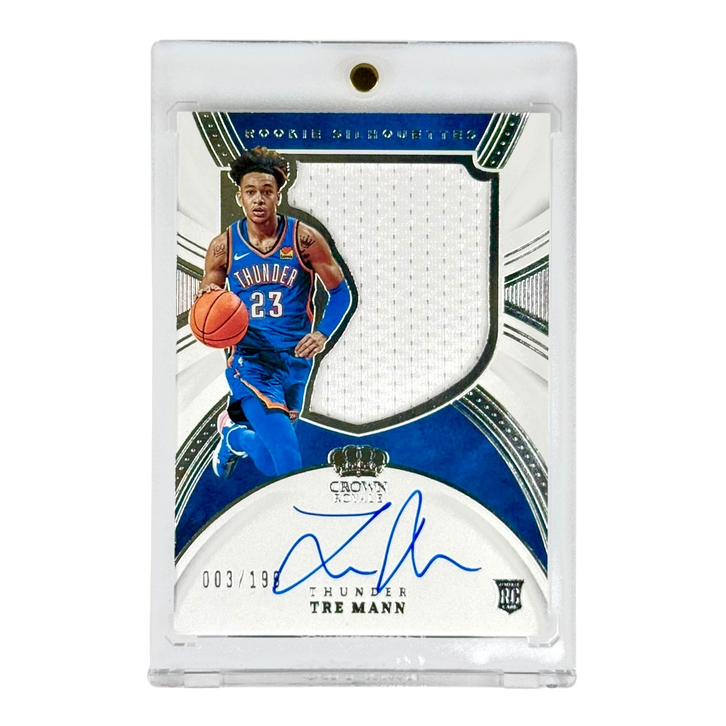 Tre Mann 2021-22 Crown Royale Silhouettes Jersey Auto 003/199 Rookie RC #120