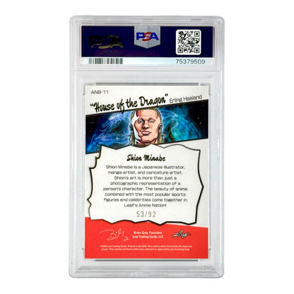 Erling Haaland 2023 Leaf Metal Anime Nation 53/92 #ANB11 PSA 10