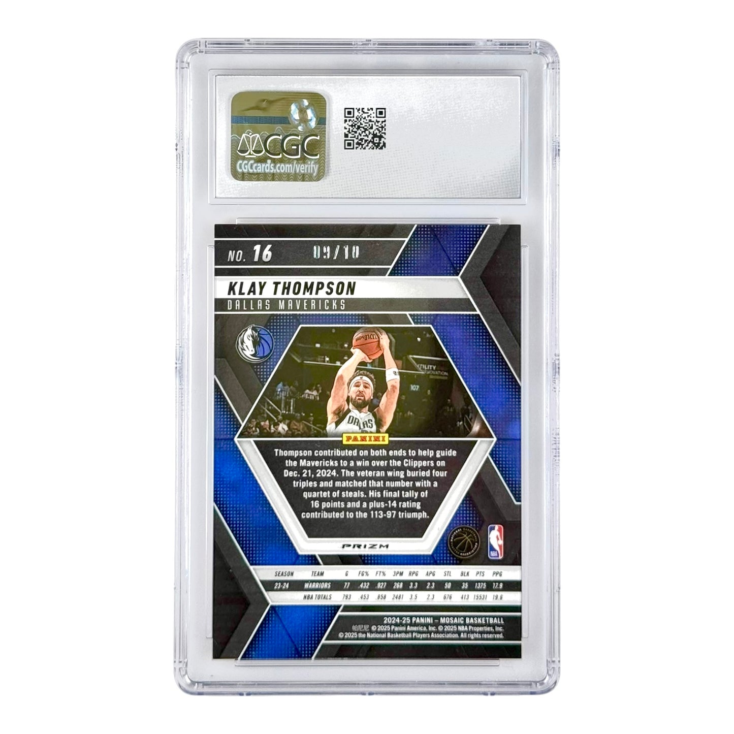 Klay Thompson 2024-25 Mosaic International Gold 09/10 #16 CGC 9