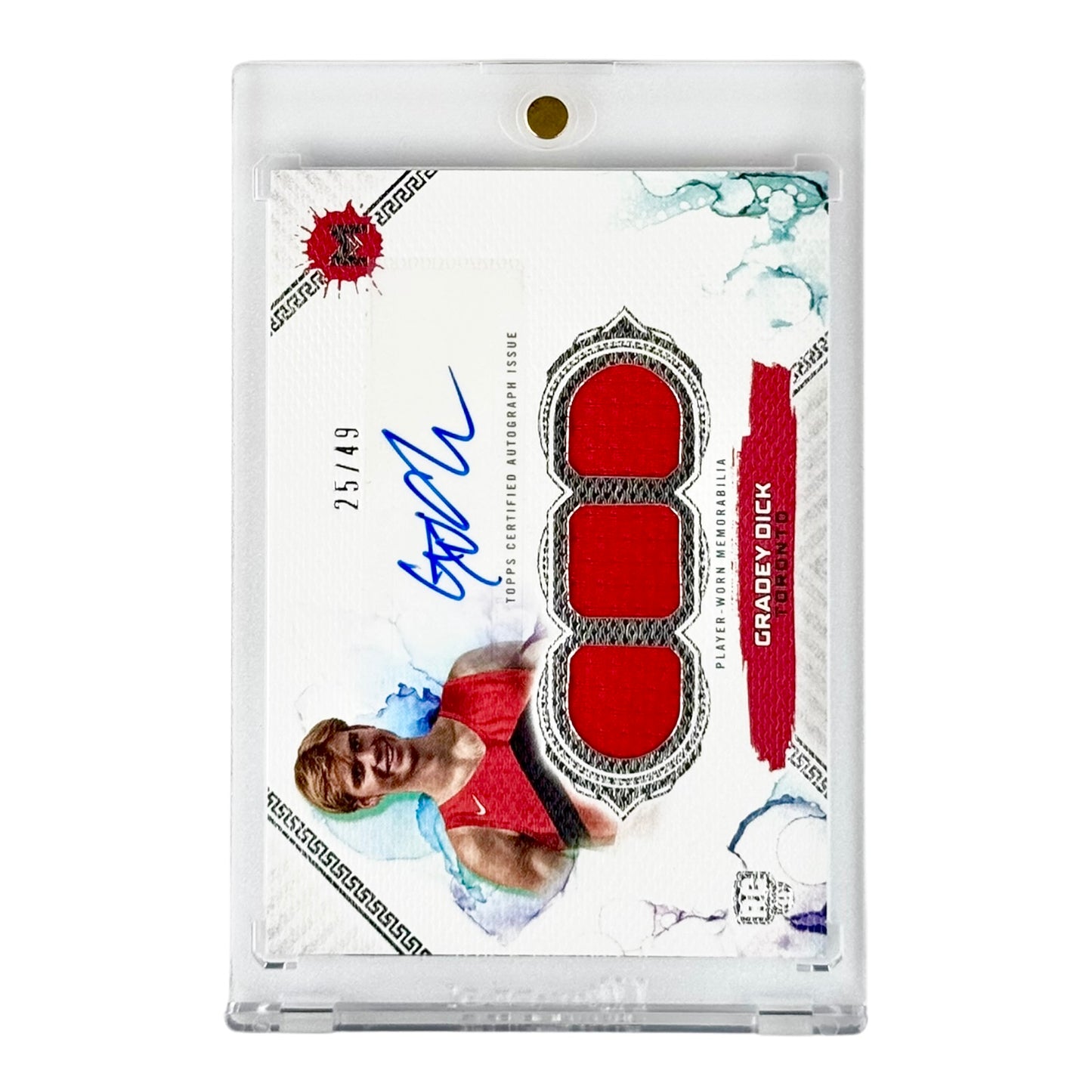 Gradey Dick 2024 Topps Motif Triple Relic Auto Rookie RC 25/49 #110