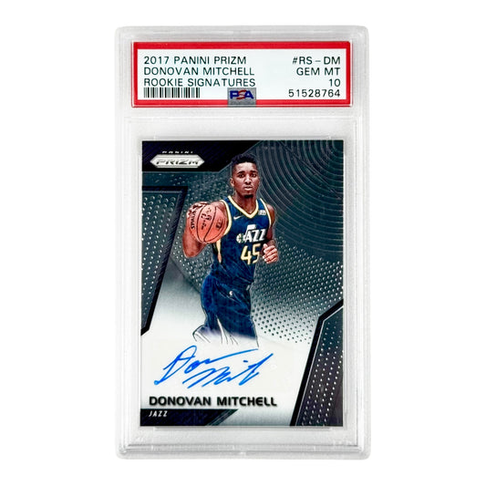 Donovan Mitchell 2017-18 Prizm Rookie RC Signatures Auto #RS-DM PSA 10