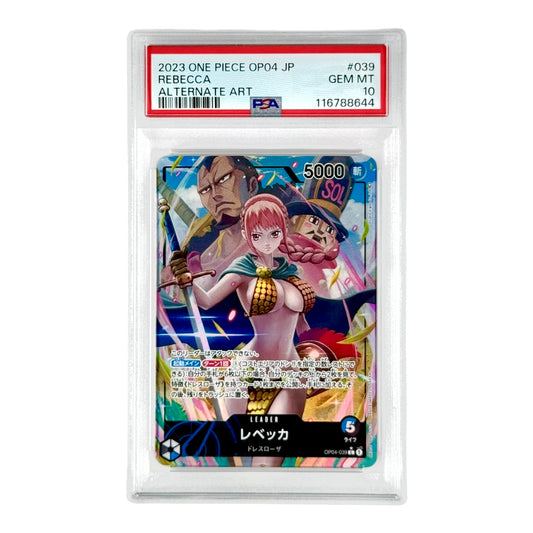 Rebecca 2023 One Piece Japanese OP04 Leader Alternate Art #039 PSA 10