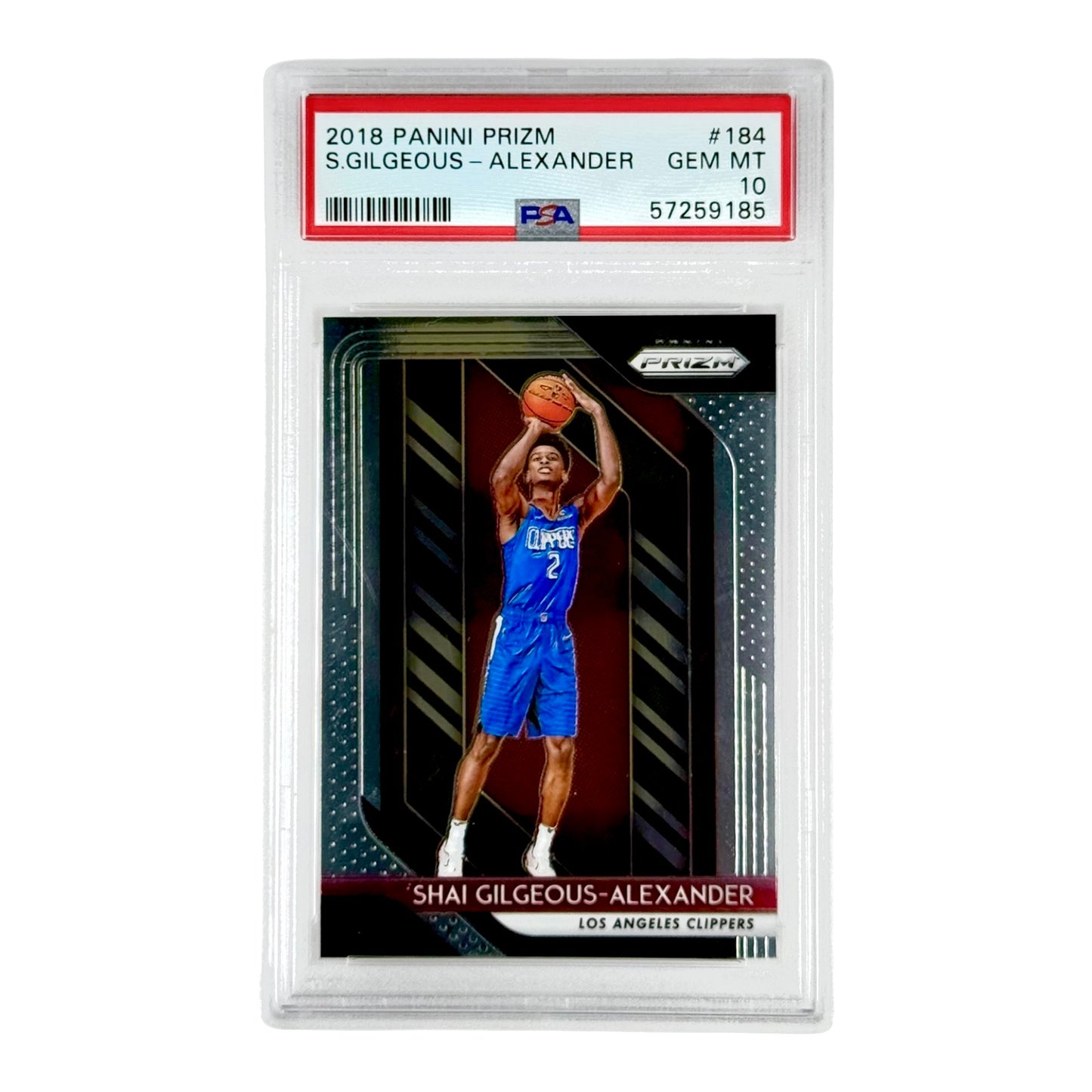 Shai Gilgeous Alexander 2018-19 Prizm Rookie RC #184 PSA 10