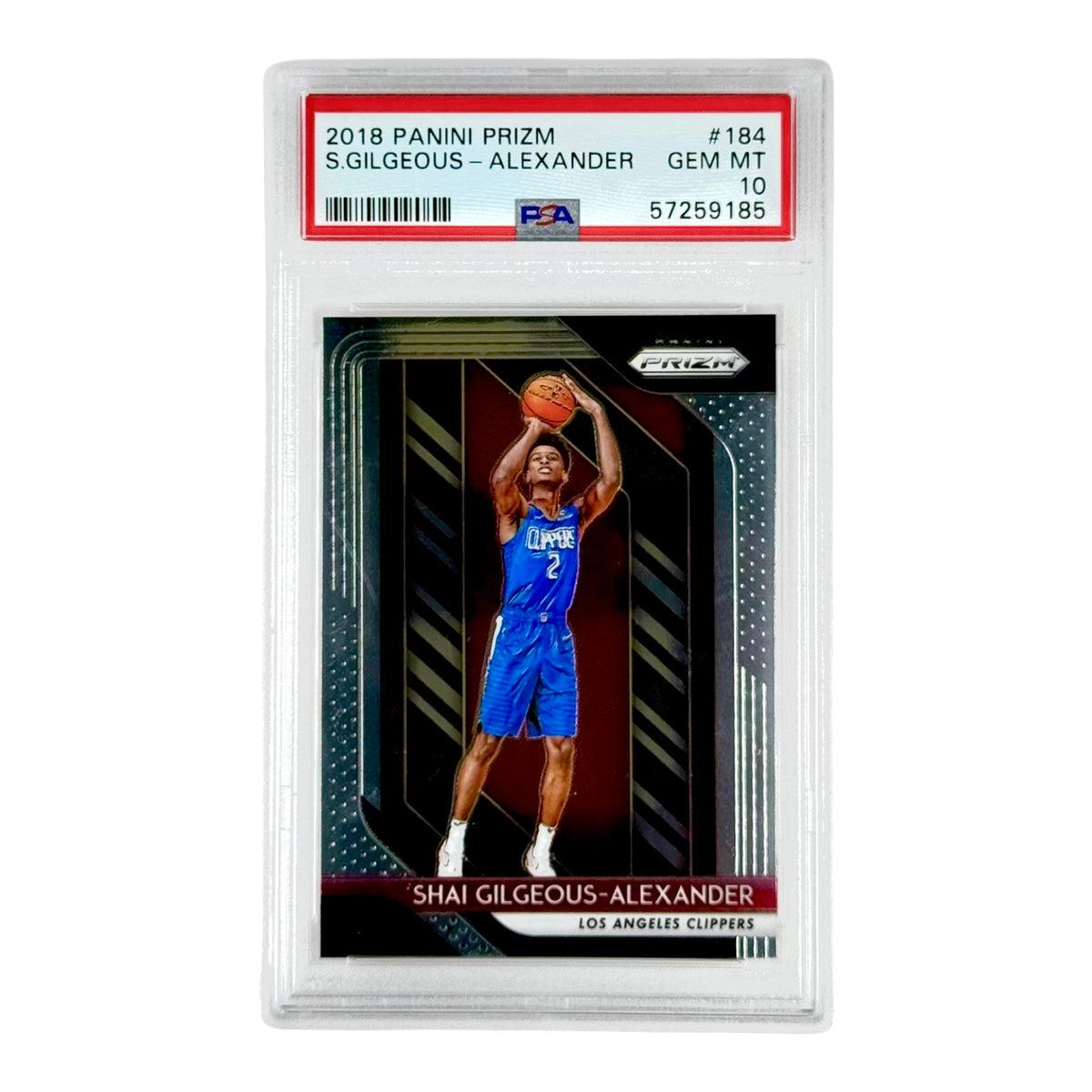 Shai Gilgeous Alexander 2018-19 Prizm Rookie RC #184 PSA 10 