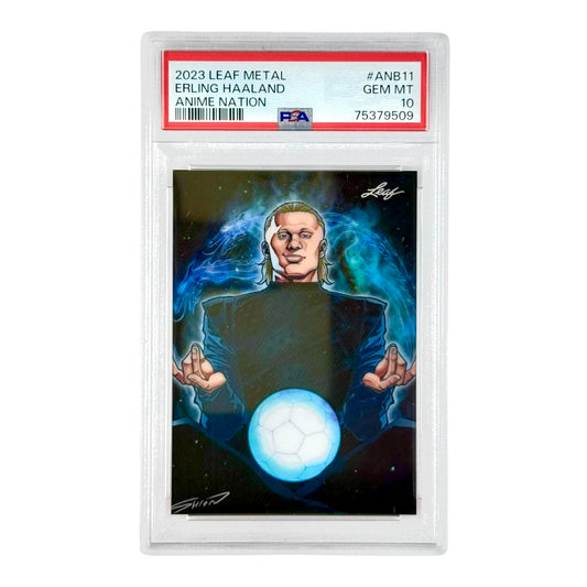 Erling Haaland 2023 Leaf Metal Anime Nation 53/92 #ANB11 PSA 10