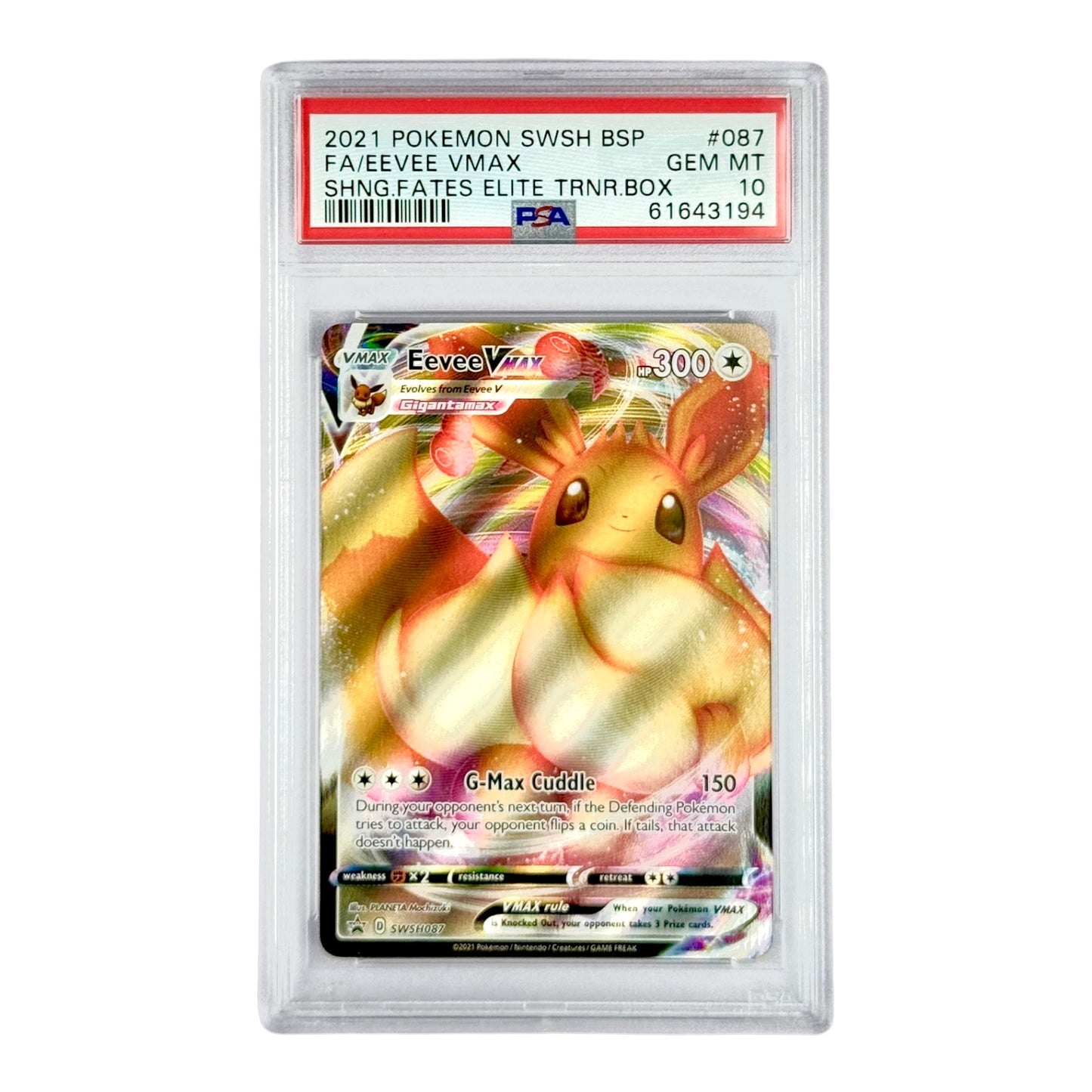 Eevee 2021 Pokemon English Vmax Shinning Fates Elite Trainer Box #087 PSA 10